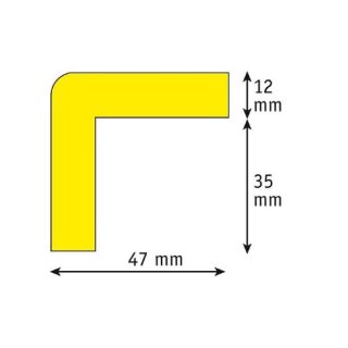 Knuffi Kantenschutzprofil Typ G selbstklebend 1 Meter, Kantenschutz,  Eckschutz, Schutzprofil, Made in Germany - Farbe:gelb/schwarz