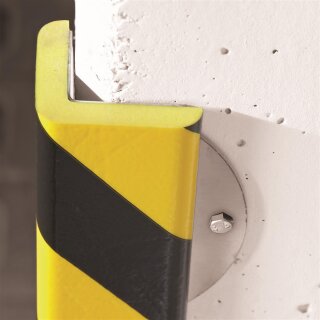 Knuffi Typ H+ Gelb Schwarz Eckschutz mit Edelstahlverstärkung zum Aufschrauben